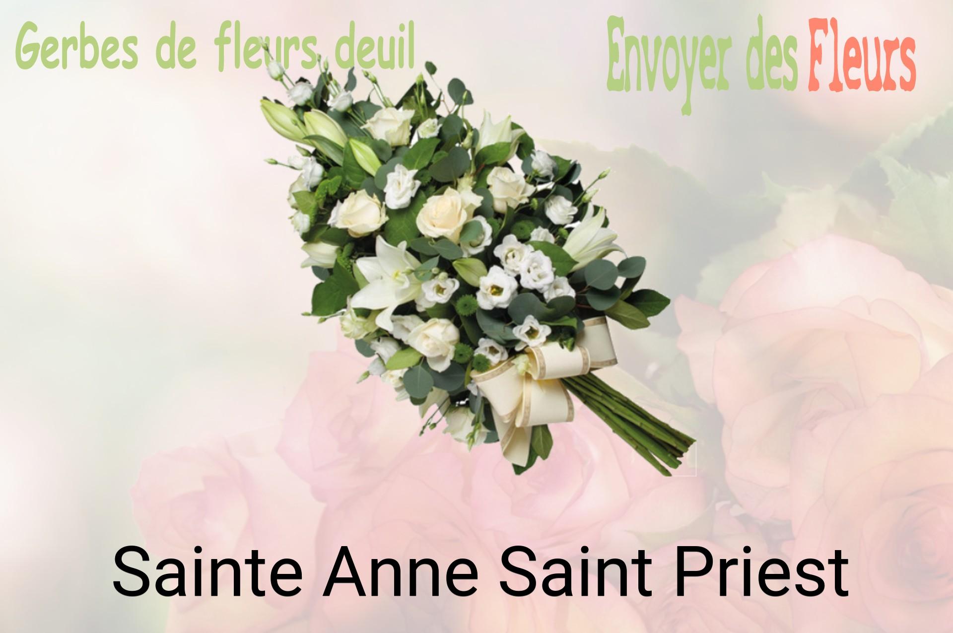Gerbe de fleurs de deuil livrée à Sainte-Anne-Saint-Priest